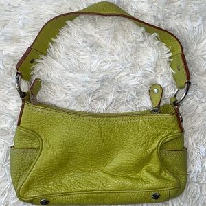 Michael Kors Lime Pebbled Leather Lime Mini Handbag
